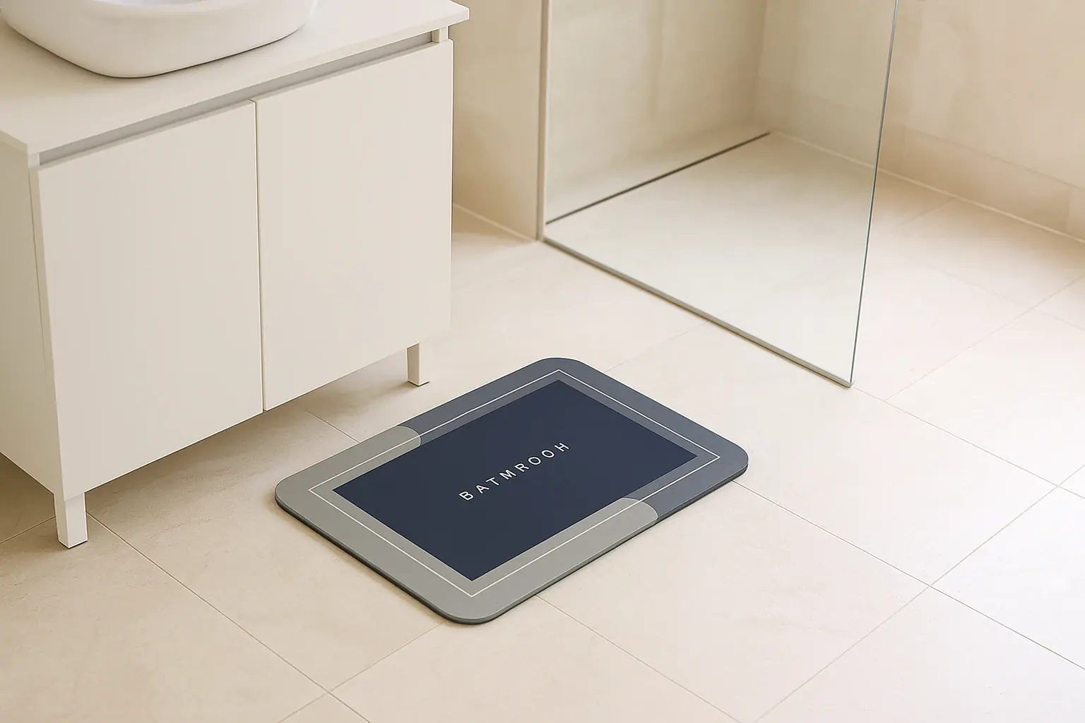 پادری سیلیکونی حمام طرح BATHROOM رنگ طوسی
