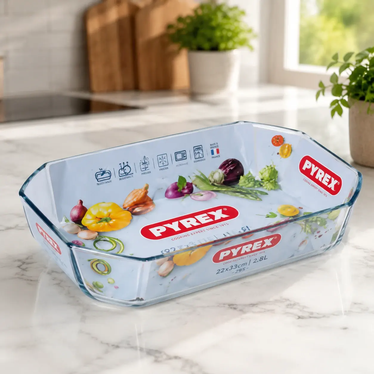 تابه 8 ضلعی پیرکس فرانسه بزرگ 22*33 کد 295