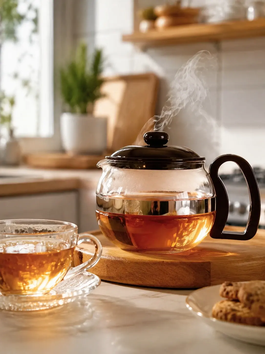 قوری چای و دمنوش ساز ۱ لیتری شیشهای