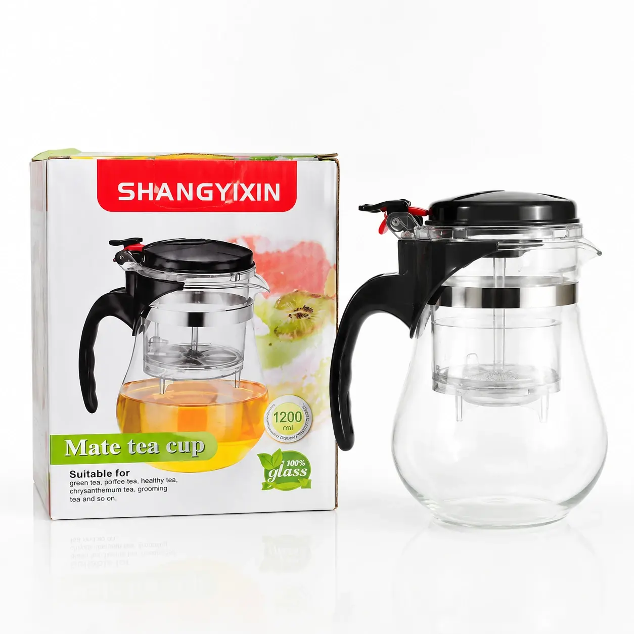 قوری دمنوش و چای SHANGYIXIN مدل Mate Tea Cup ظرفیت ۱۲۰۰ میلی‌لیتر کد 48