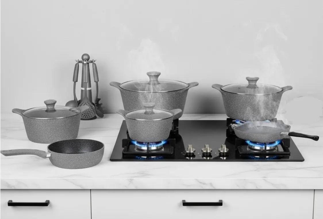 سرویس قابلمه 19 پارچه طوسی نیوهوم کد NH13-0004