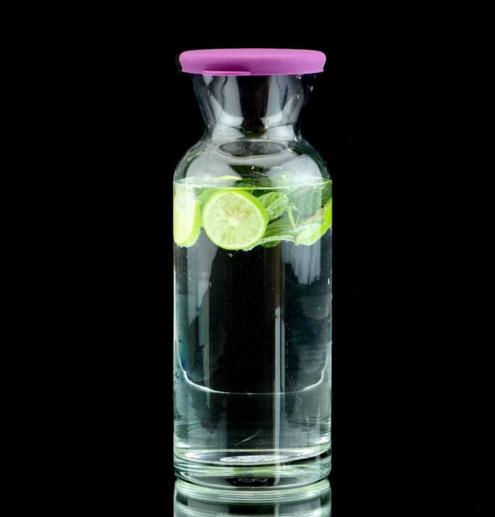 بطری شیشه‌ای پاشاباغچه درب سیلیکونی شفاف – کد 95400