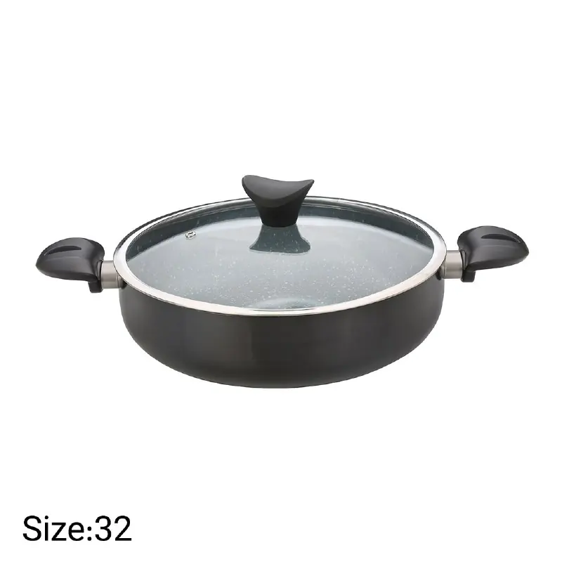 تابه دو دسته گرانیتی نچسب نیوهوم سایز ۳۲ مدل NH13-0034
