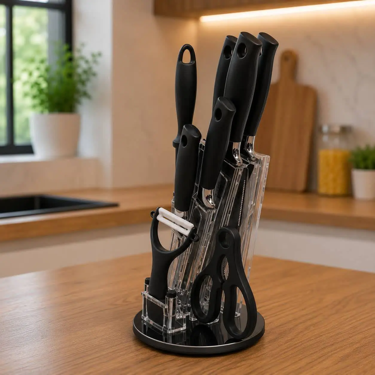 ست چاقو و ابزار آشپزخانه DIEO مدل Family Set 9PCS رنگ مشکی