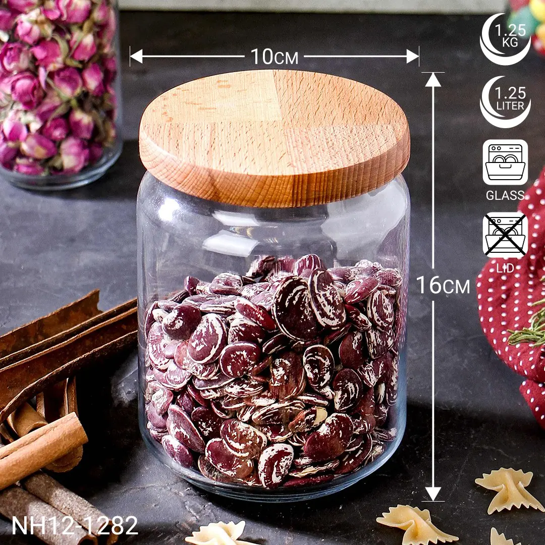 بانکه شیشه‌ای درب چوبی نیوهوم مدل NH12-1282