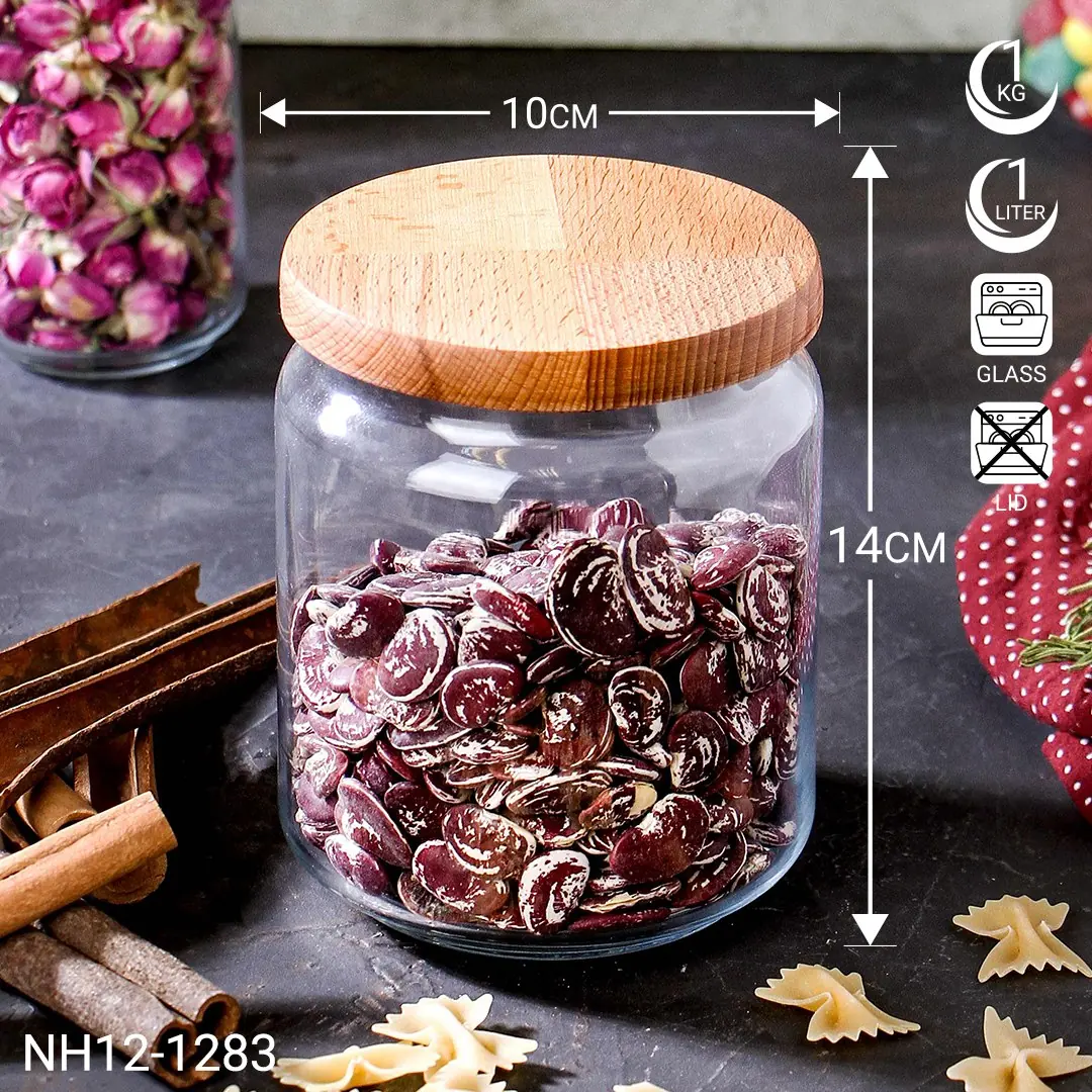 بانکه شیشه‌ای درب چوبی نیوهوم مدل NH12-1283