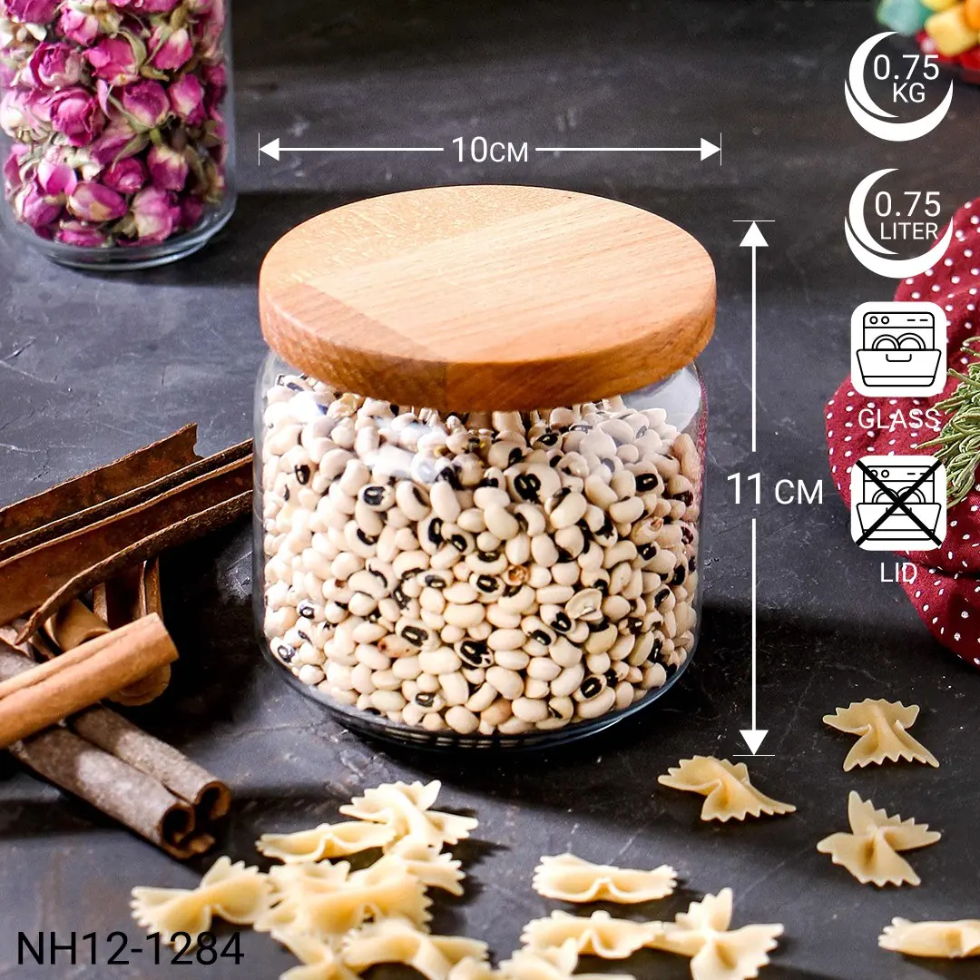 بانکه شیشه‌ای درب چوبی نیوهوم مدل NH12-1284