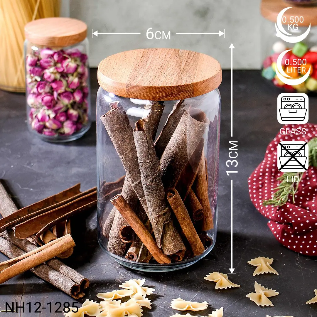 بانکه شیشه‌ای درب چوبی نیوهوم مدل NH12-1285