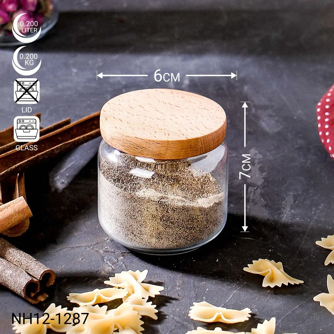 بانکه شیشه‌ای درب چوبی نیوهوم مدل NH12-1287